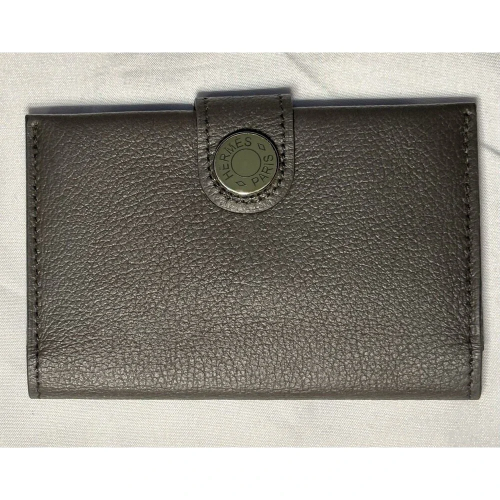 Hermes R.M.S. Card Holder Gris Meyer Evercolor  2023 B Stamp